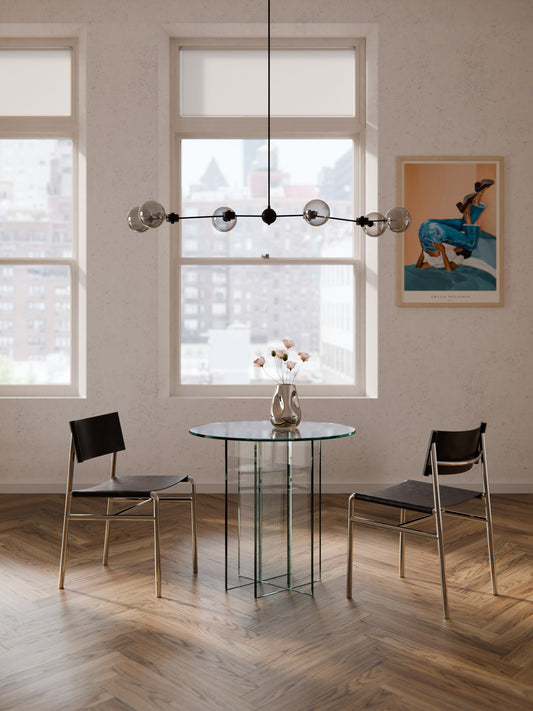 Anouk Round Dining Table in Glass, Available in Various Sizes