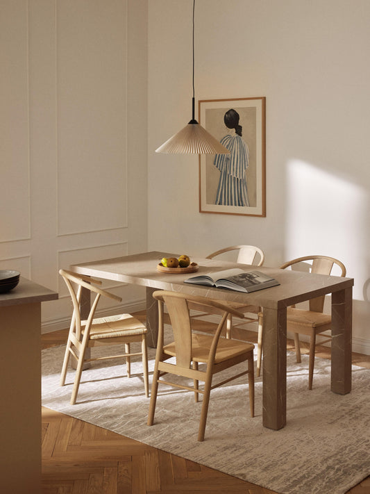 Carl Dining Table in Marble Look, Size 180 x 90 cm