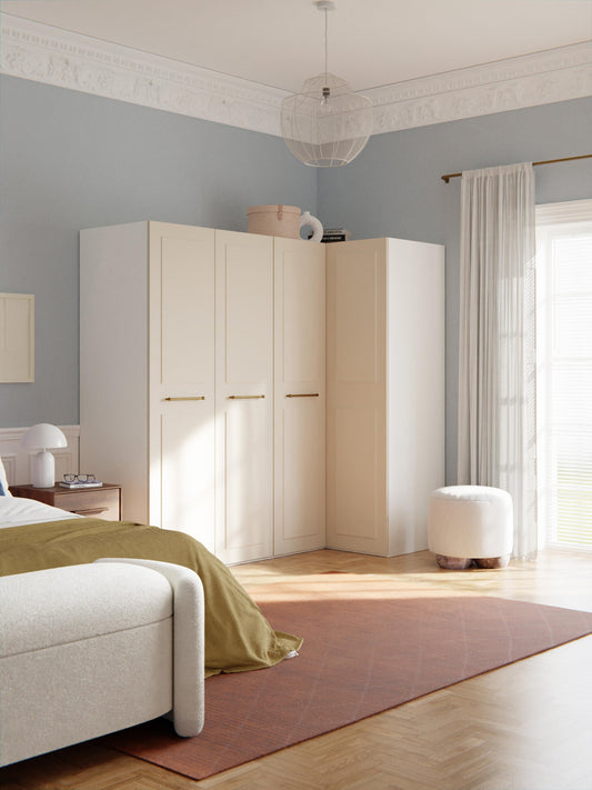 Charlotte Modular Corner Wardrobe in Various Sizes, 215 cm Wide