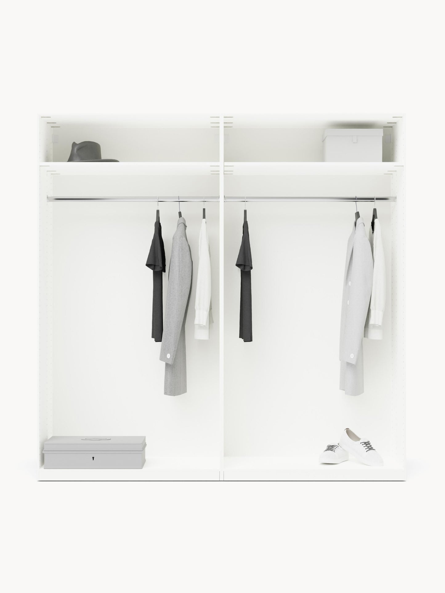 Charlotte Modular Wardrobe with Hinged Doors, 200 cm Wide, in Various Sizes