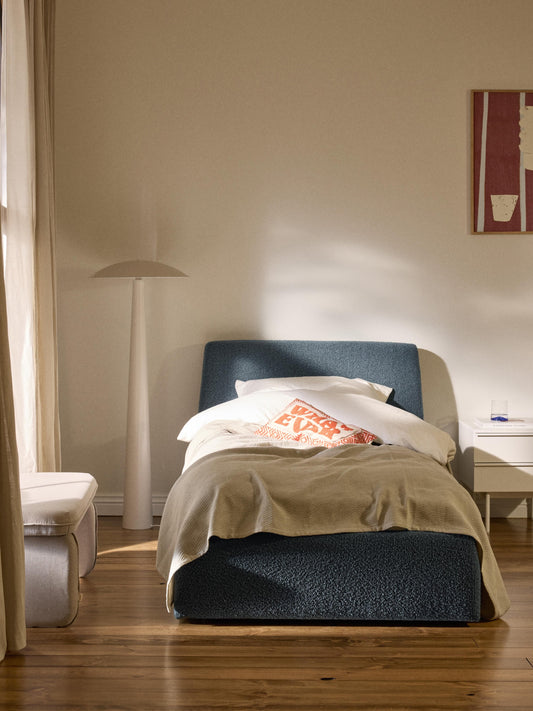 Cloud Single Bed, Bouclé, with Storage