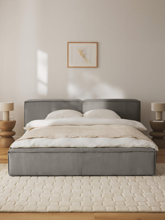 Lennon Bed in Corduroy, Upholstered
