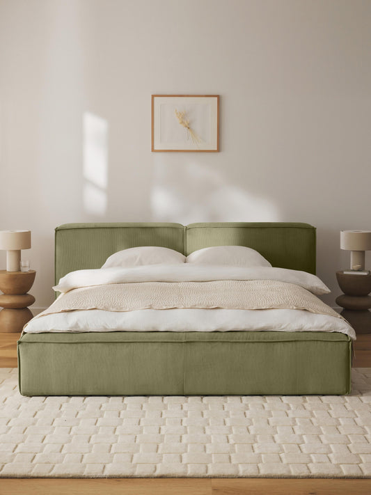 Lennon Upholstered Bed in Corduroy with Storage
