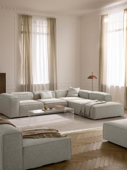 Lennon XL Modular Corner Sofa in Linen Blend, 4-Seater