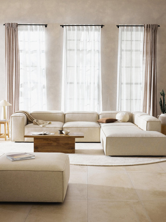 Lennon XL Modular Corner Sofa in Linen Blend, 4-Seater