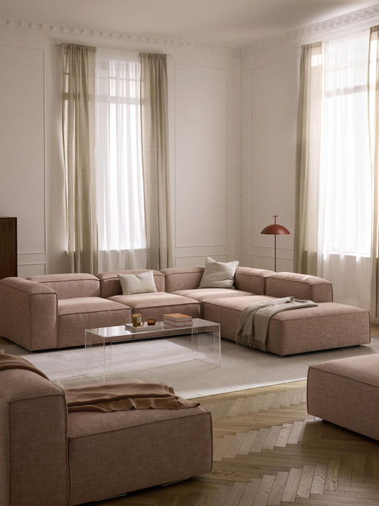Lennon XL Modular Corner Sofa in Linen Blend, 4-Seater