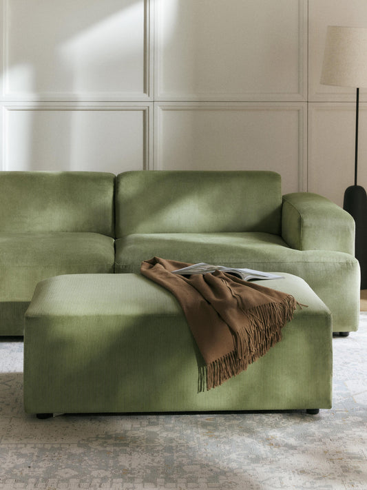 Melva XL Pouffe in Corduroy, W 116 x D 72 cm