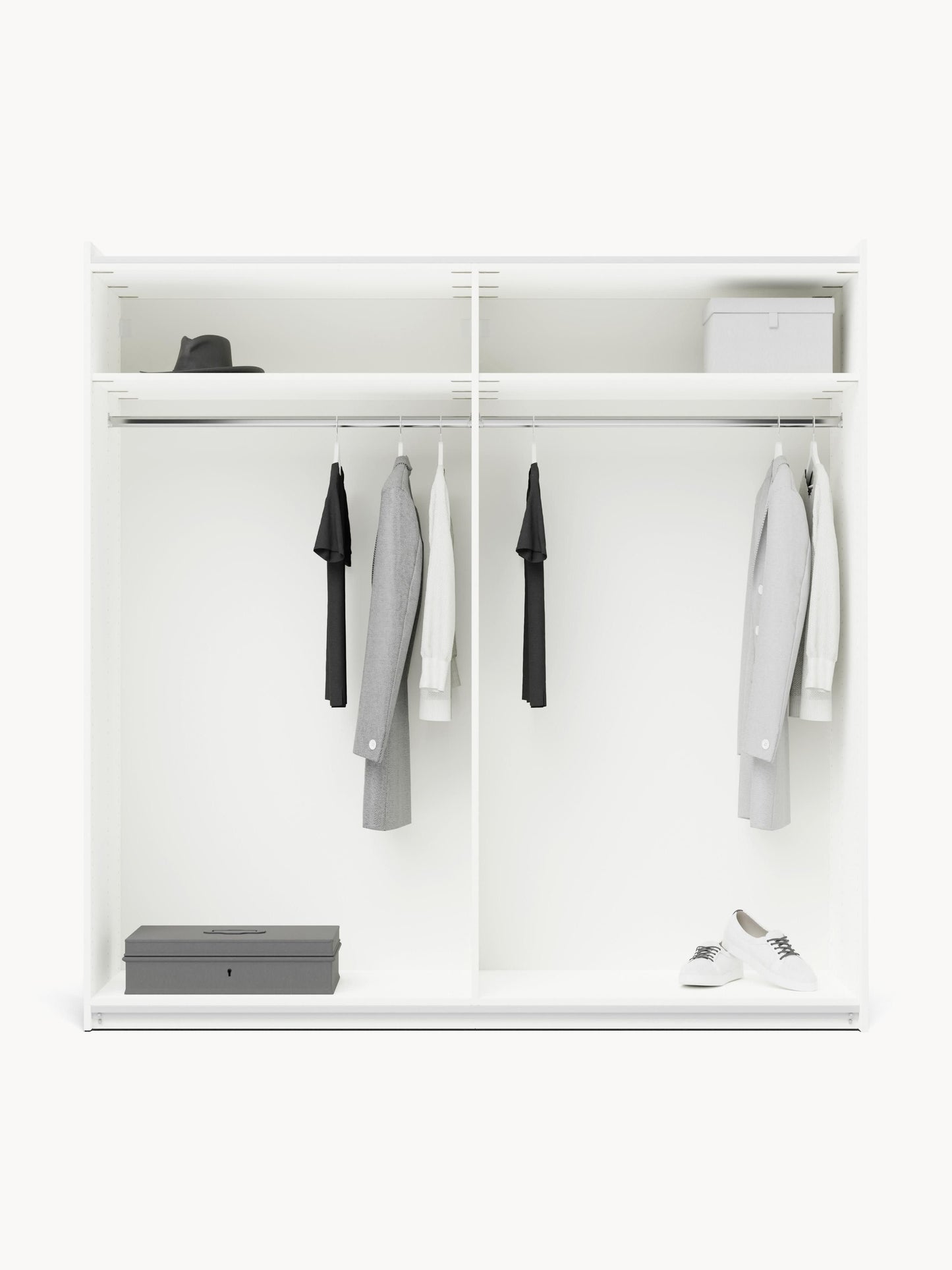 Simone Modular Sliding-Door Wardrobe in Various Sizes, 200 cm Wide