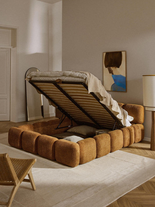 Tayla Teddy Bouclé Upholstered Storage Bed