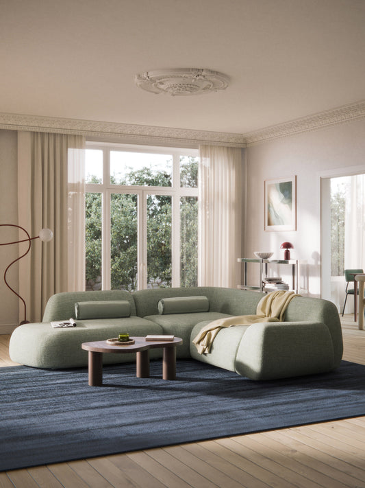 Wolke Bouclé Modular Corner Sofa (4-Seater) with Chaise Longue