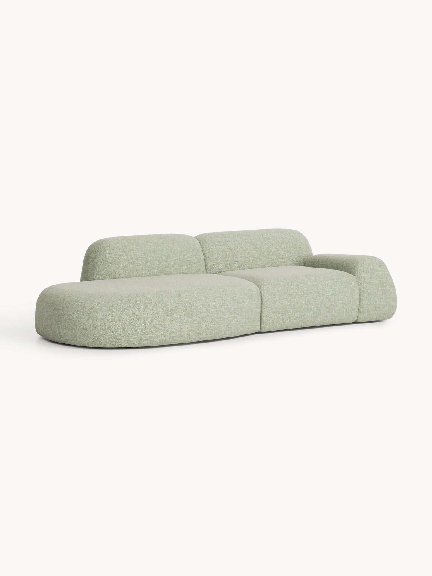 Wolke Modular Bouclé Chaise, 3-Seater