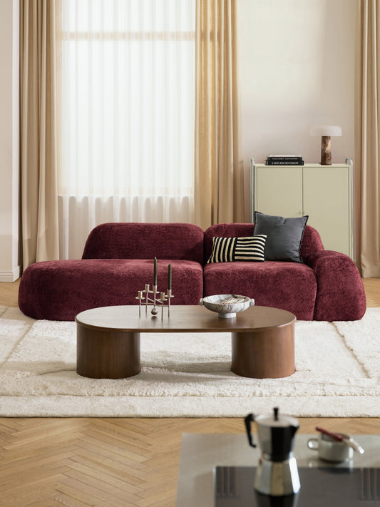 Wolke Modular Chaise Longue with Teddy Bouclé Cover (3-Seater)