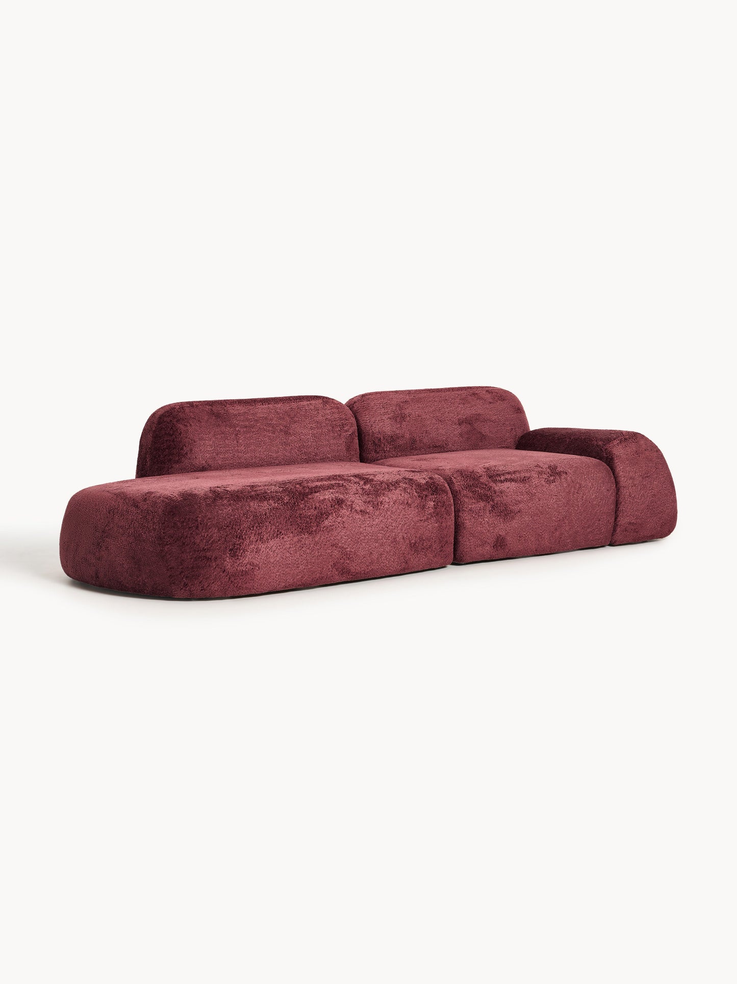 Wolke Modular Chaise Longue with Teddy Bouclé Cover (3-Seater)