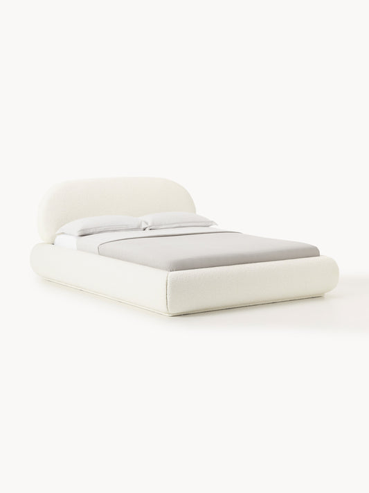 Alba Bed in Bouclé, Upholstered