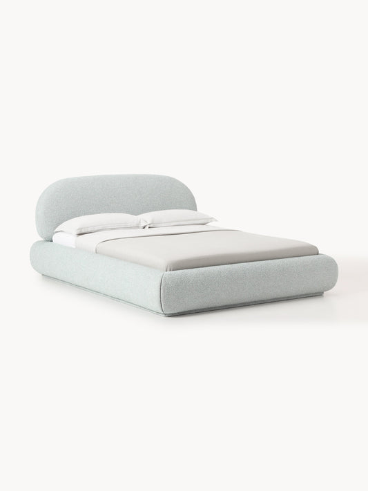 Alba Bed in Bouclé, Upholstered