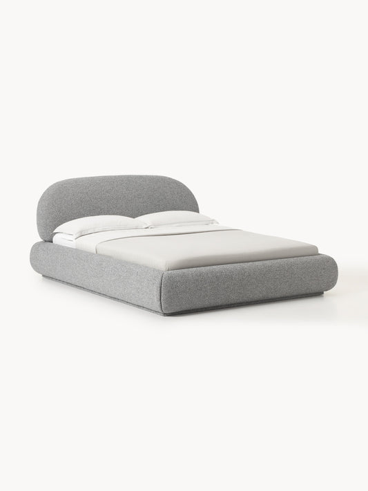 Alba Bed in Bouclé, Upholstered