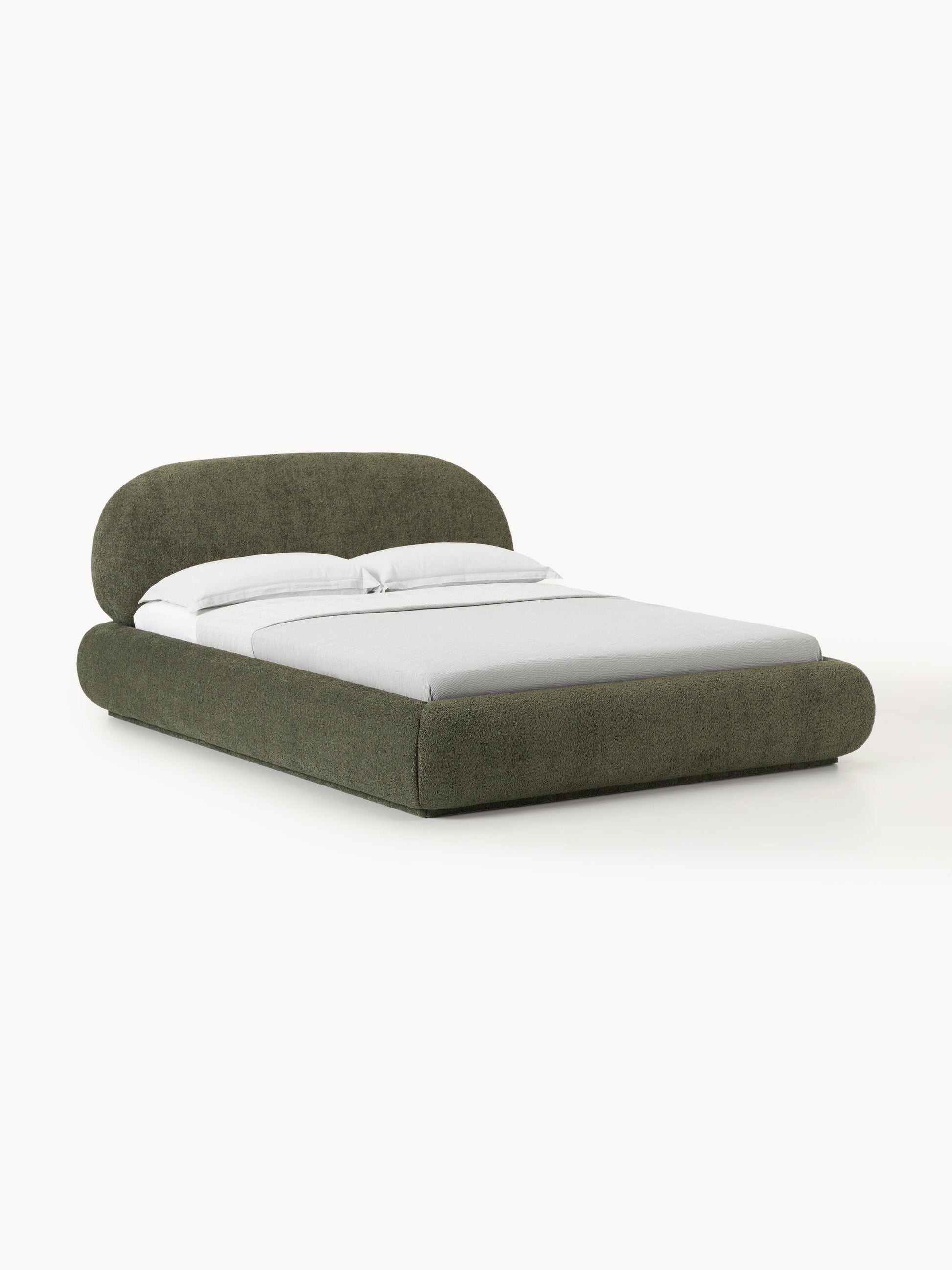 Alba Bed in Teddy Bouclé, Upholstered