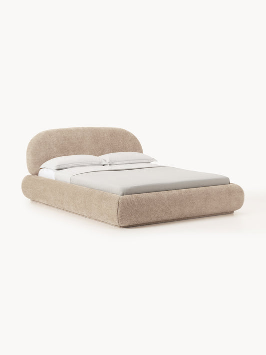 Alba Bed in Teddy Bouclé, Upholstered