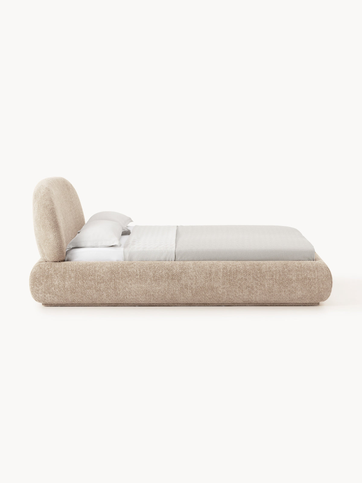 Alba Bed in Teddy Bouclé, Upholstered