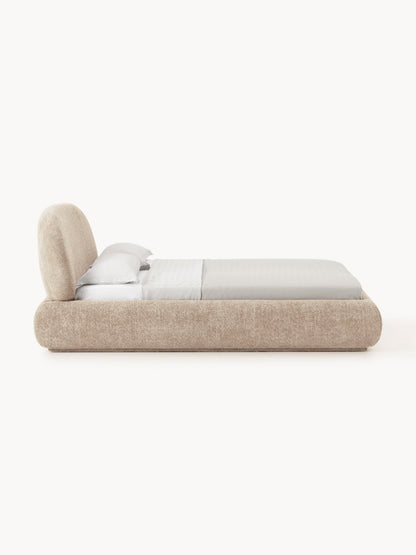 Alba Bed in Teddy Bouclé, Upholstered