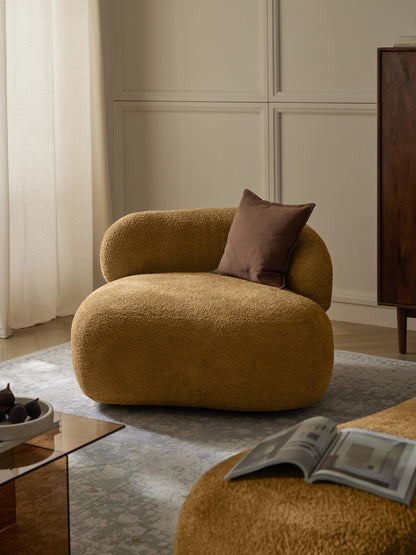 Alba Lounge Armchair with Teddy Bouclé Cover