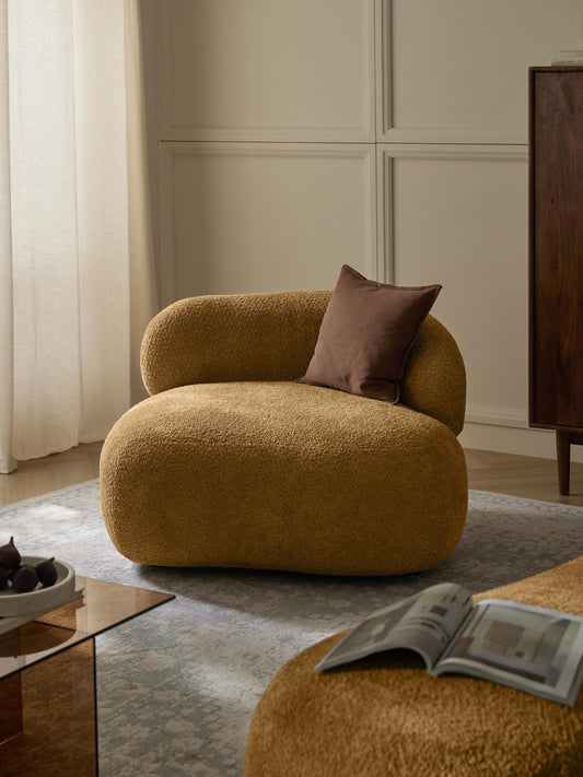 Alba Lounge Armchair with Teddy Bouclé Cover