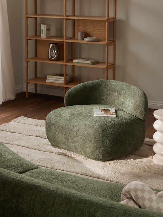 Alba Lounge Armchair with Teddy Bouclé Cover