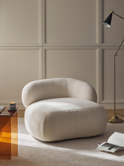 Alba Lounge Armchair with Teddy Fur Cover
