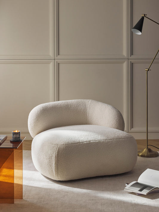 Alba Lounge Armchair with Teddy Fur Cover