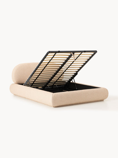 Alba Upholstered Bed in Bouclé with Storage