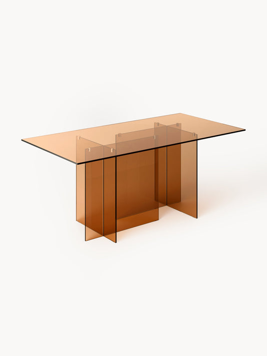 Anouk Dining Table in Glass, Measuring 180 x 90 cm