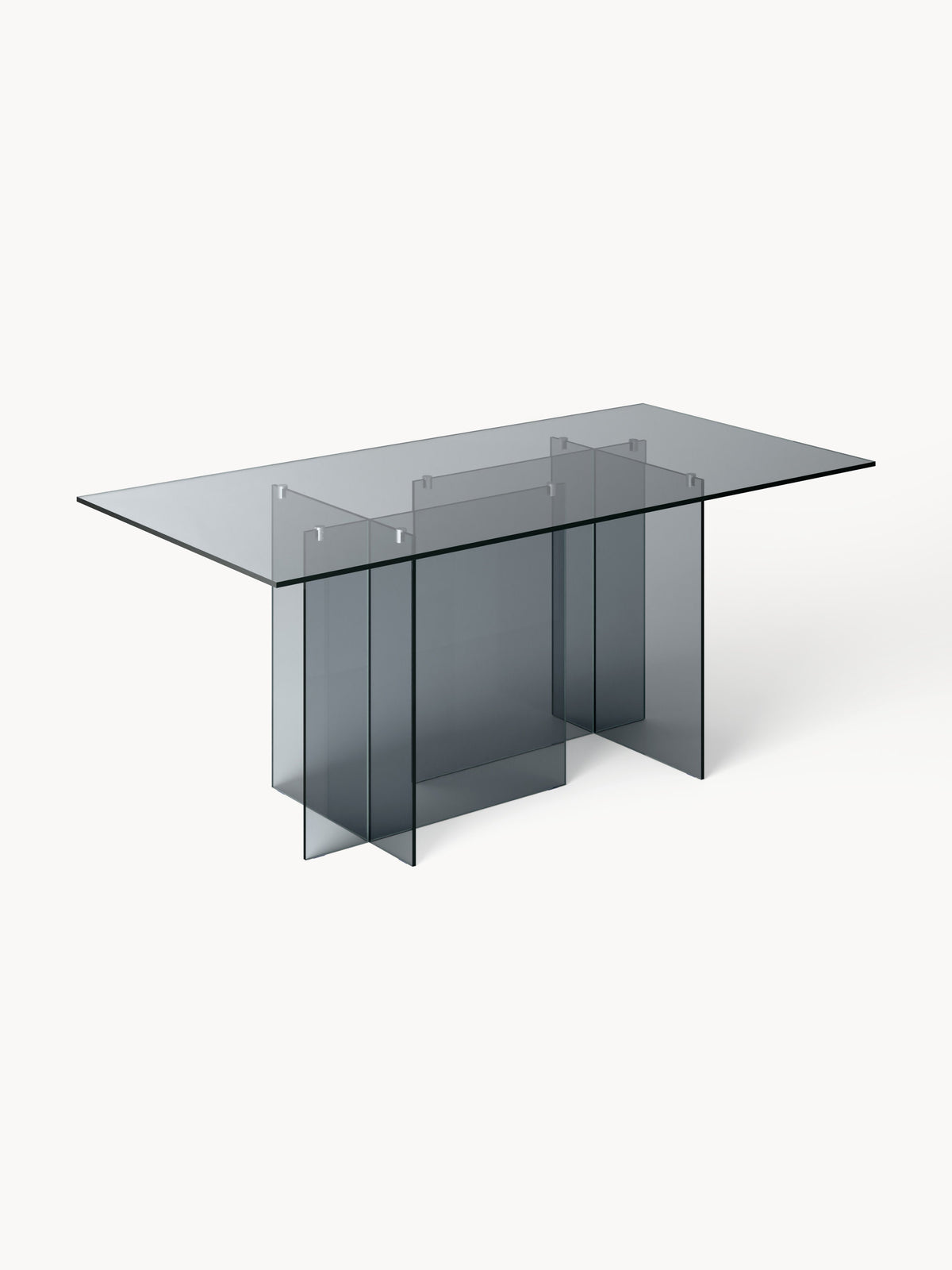 Anouk Dining Table in Glass, Measuring 180 x 90 cm