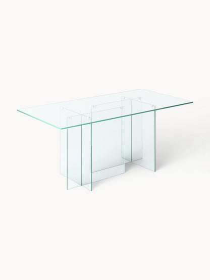 Anouk Dining Table in Glass, Measuring 180 x 90 cm