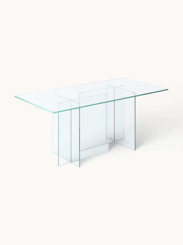 Anouk Dining Table in Glass, Measuring 180 x 90 cm