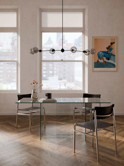 Anouk Dining Table in Glass, Measuring 180 x 90 cm