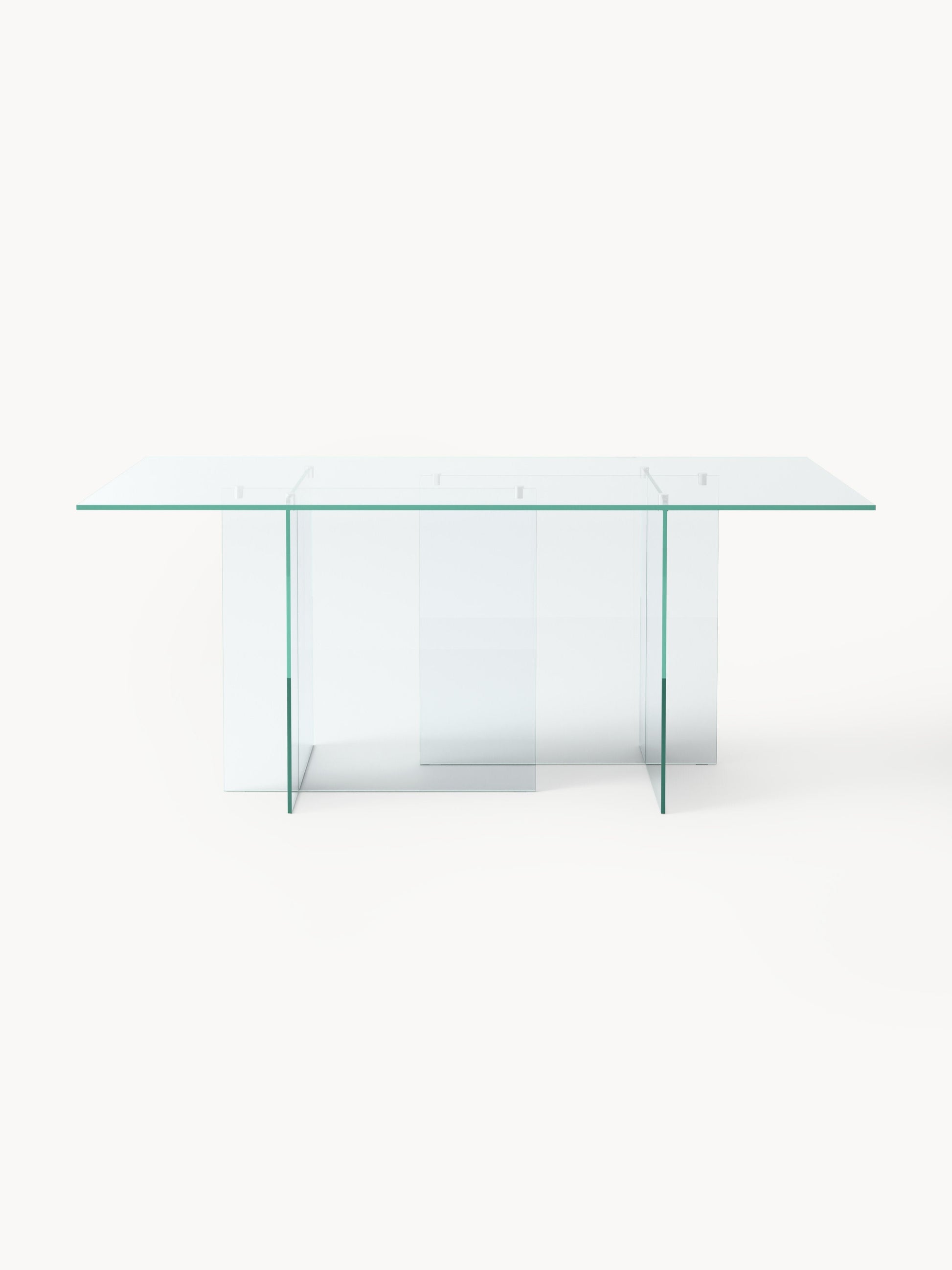 Anouk Dining Table in Glass, Measuring 180 x 90 cm