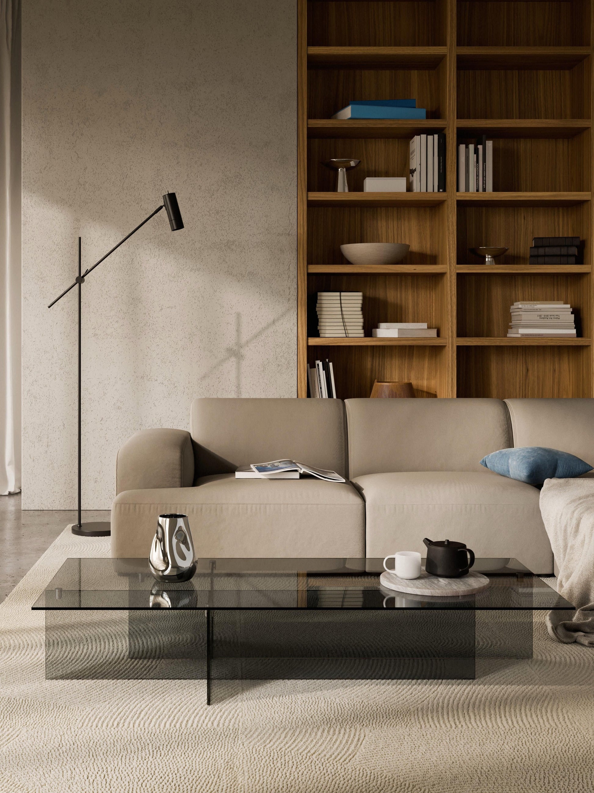 Anouk Large Coffee Table, Glass (W 160 cm)
