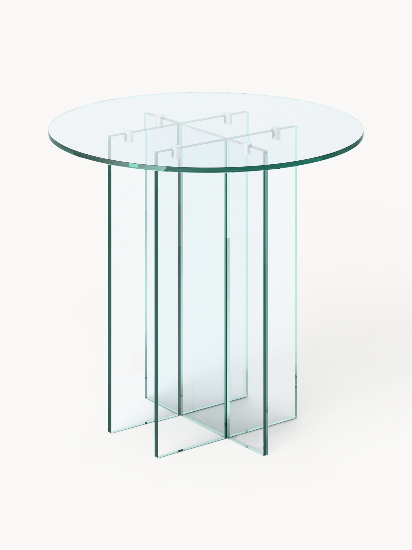 Anouk Round Dining Table in Glass, Available in Various Sizes