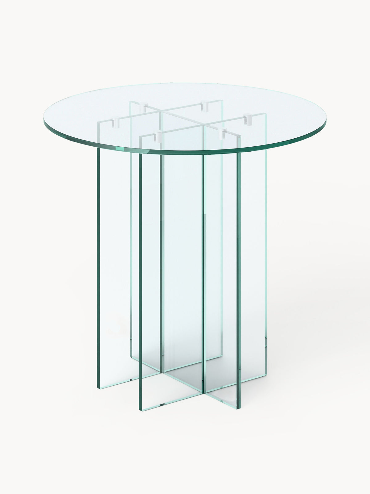 Anouk Round Dining Table in Glass, Available in Various Sizes
