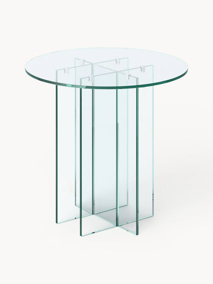 Anouk Round Dining Table in Glass, Available in Various Sizes