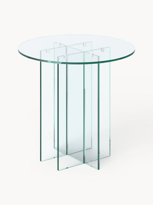 Anouk Round Dining Table in Glass, Available in Various Sizes