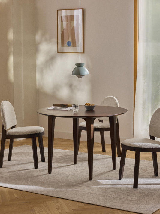 Archie Round Dining Table in Mango Wood, Measuring Ø 110 cm