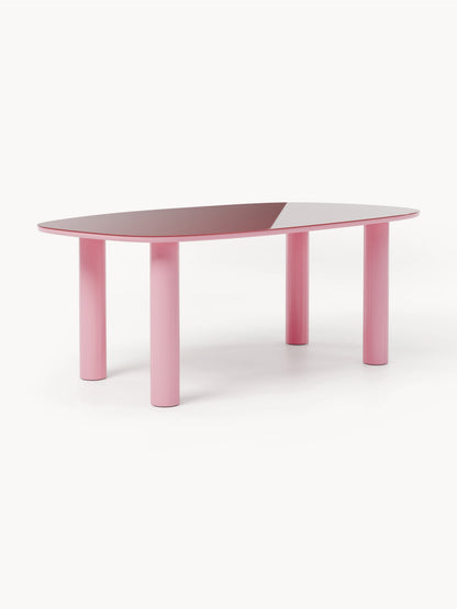 Beni Organic Dining Table with Glass Top, Measuring 200 x 110 cm