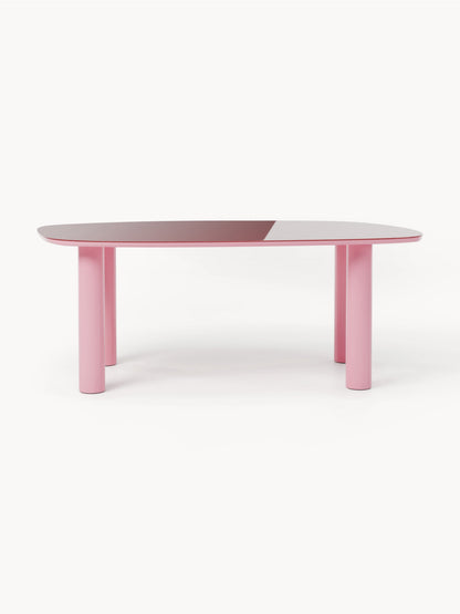 Beni Organic Dining Table with Glass Top, Measuring 200 x 110 cm