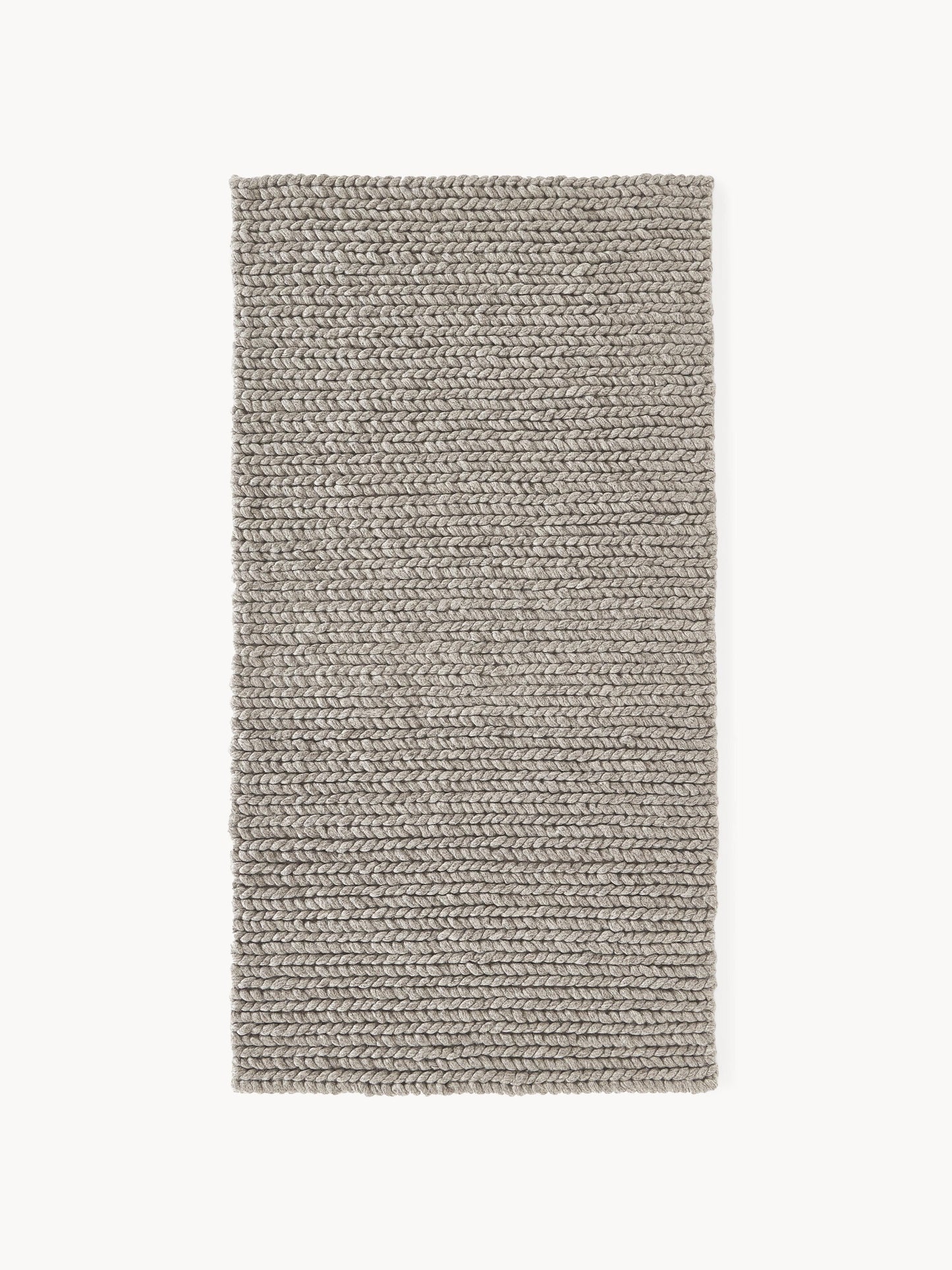 Bruna Rug in Wool, Handmade, with Braided Texture
