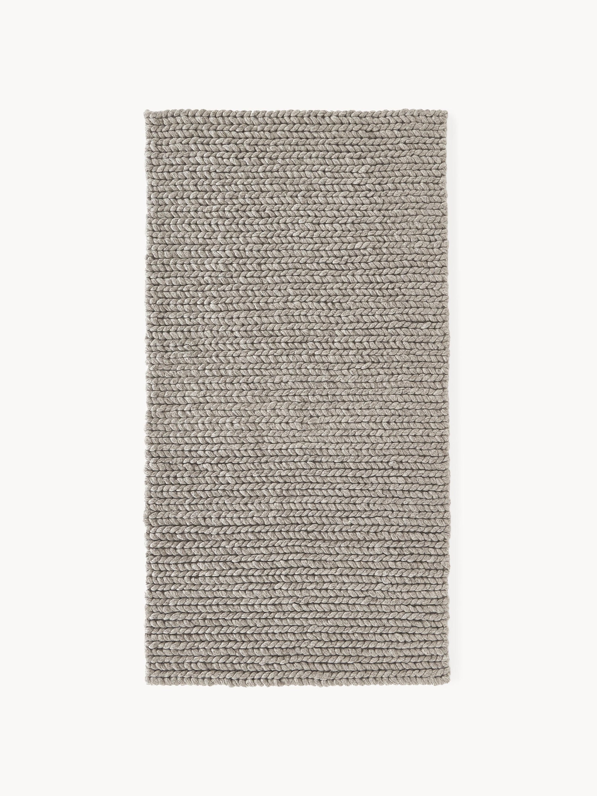 Bruna Rug in Wool, Handmade, with Braided Texture