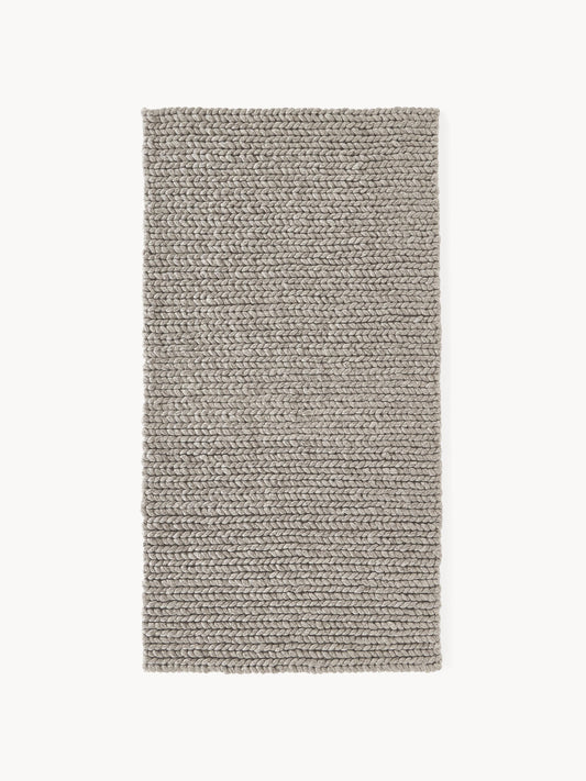 Bruna Rug in Wool, Handmade, with Braided Texture