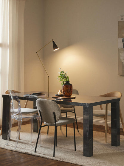 Carl Dining Table in Marble Look, Size 180 x 90 cm