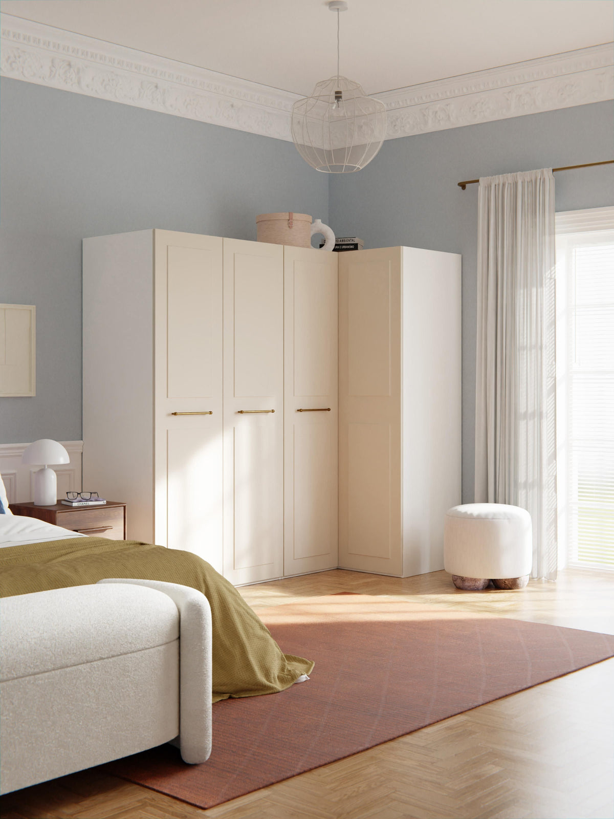 Charlotte Modular Corner Wardrobe in Various Sizes, 215 cm Wide