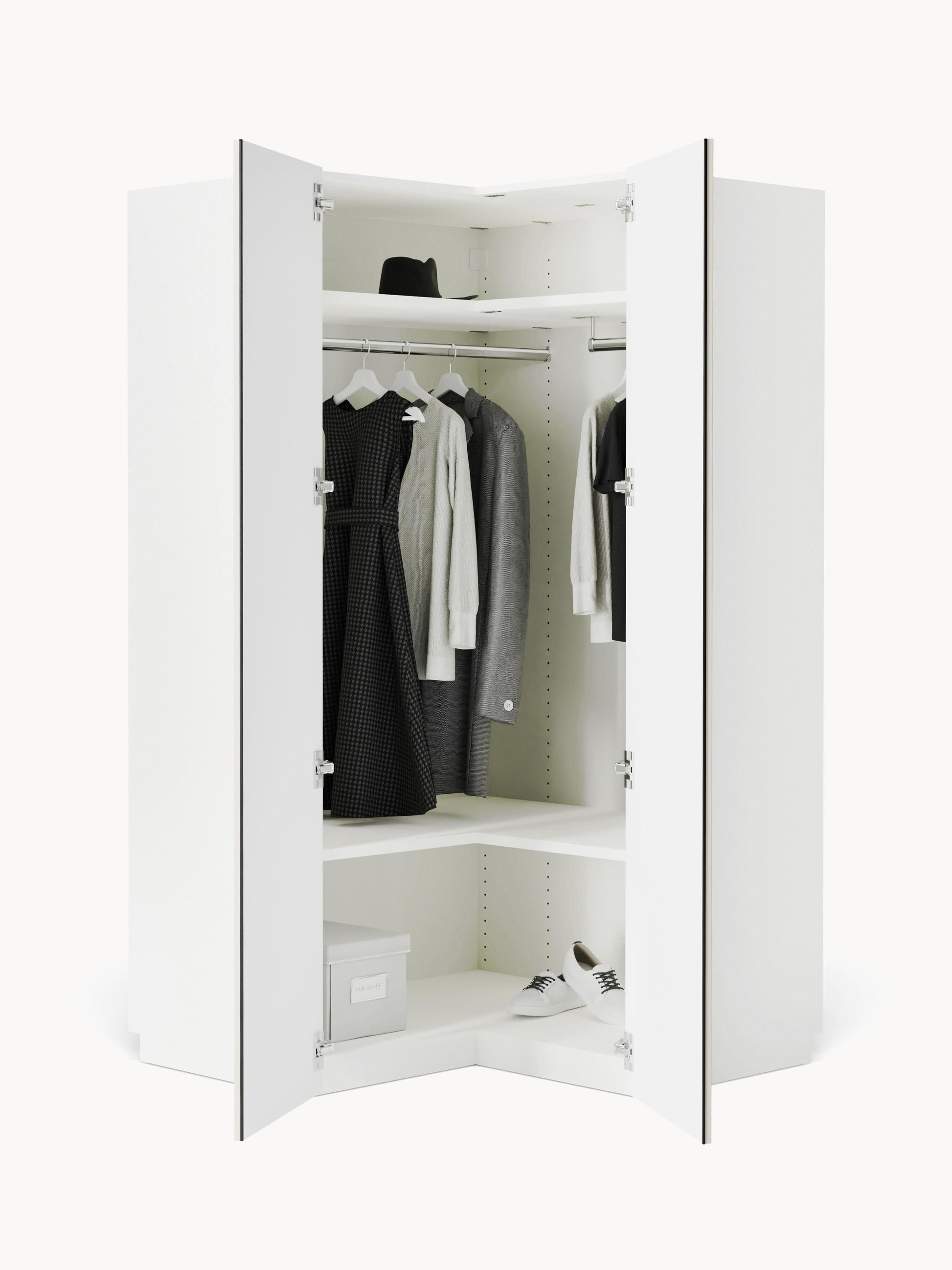 Charlotte Modular Corner Wardrobe, Measuring 115 cm Wide